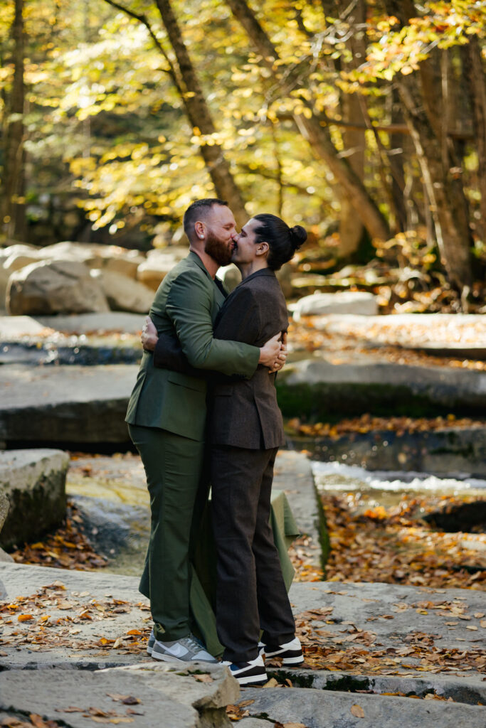 LGBTQ+ Destination Elopement in the fall in Vermont