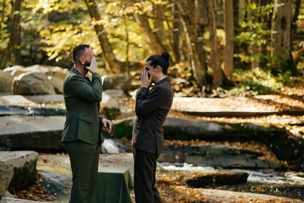 LGBTQ+ Destination Elopement in the fall in Vermont