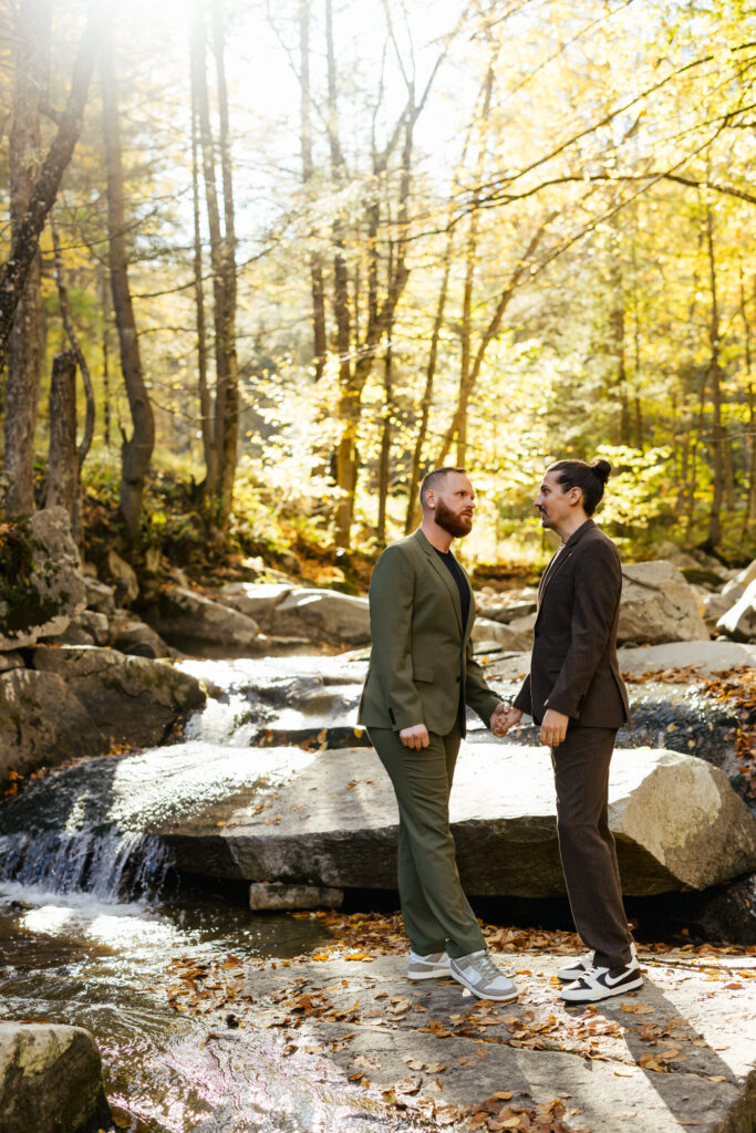 LGBTQ+ Destination Elopement in the fall in Vermont