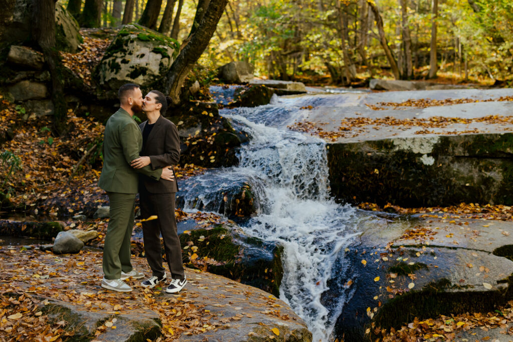 LGBTQ+ Destination Elopement in the fall in Vermont