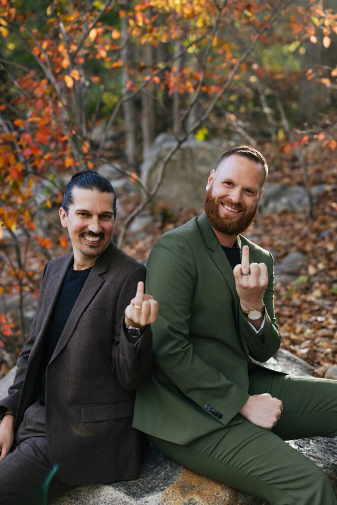 LGBTQ+ Destination Elopement in the fall in Vermont