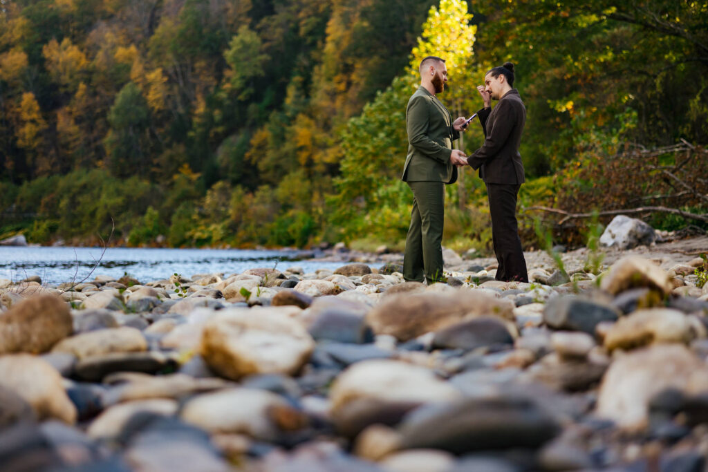 LGBTQ+ Destination Elopement in the fall in Vermont