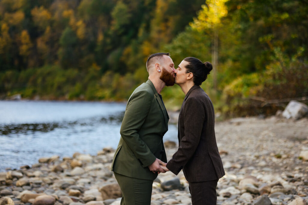 LGBTQ+ Destination Elopement in the fall in Vermont