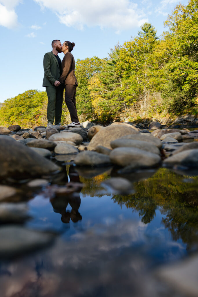 LGBTQ+ Destination Elopement in the fall in Vermont