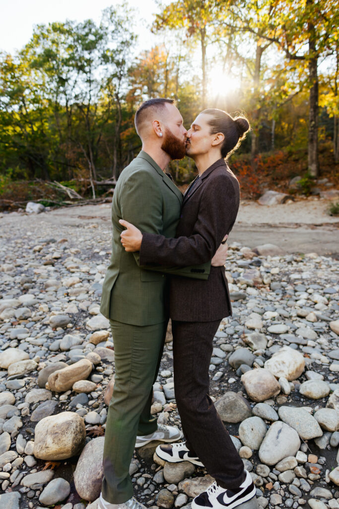 LGBTQ+ Destination Elopement in the fall in Vermont