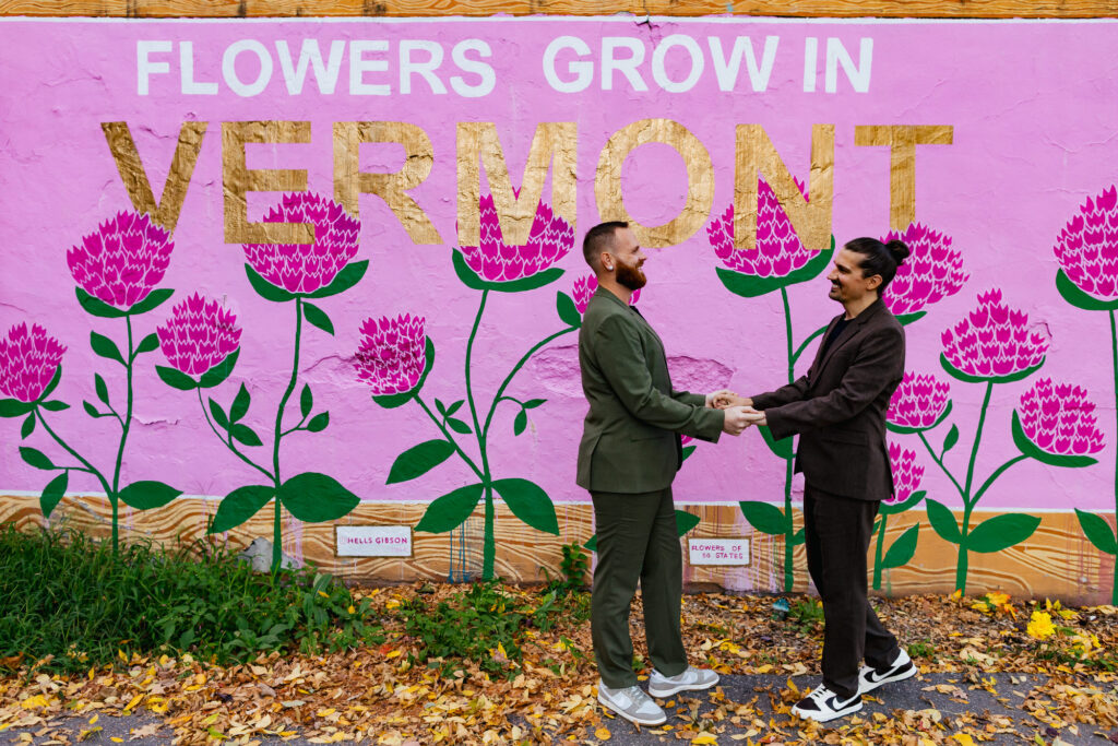LGBTQ+ Destination Elopement in the fall in Vermont