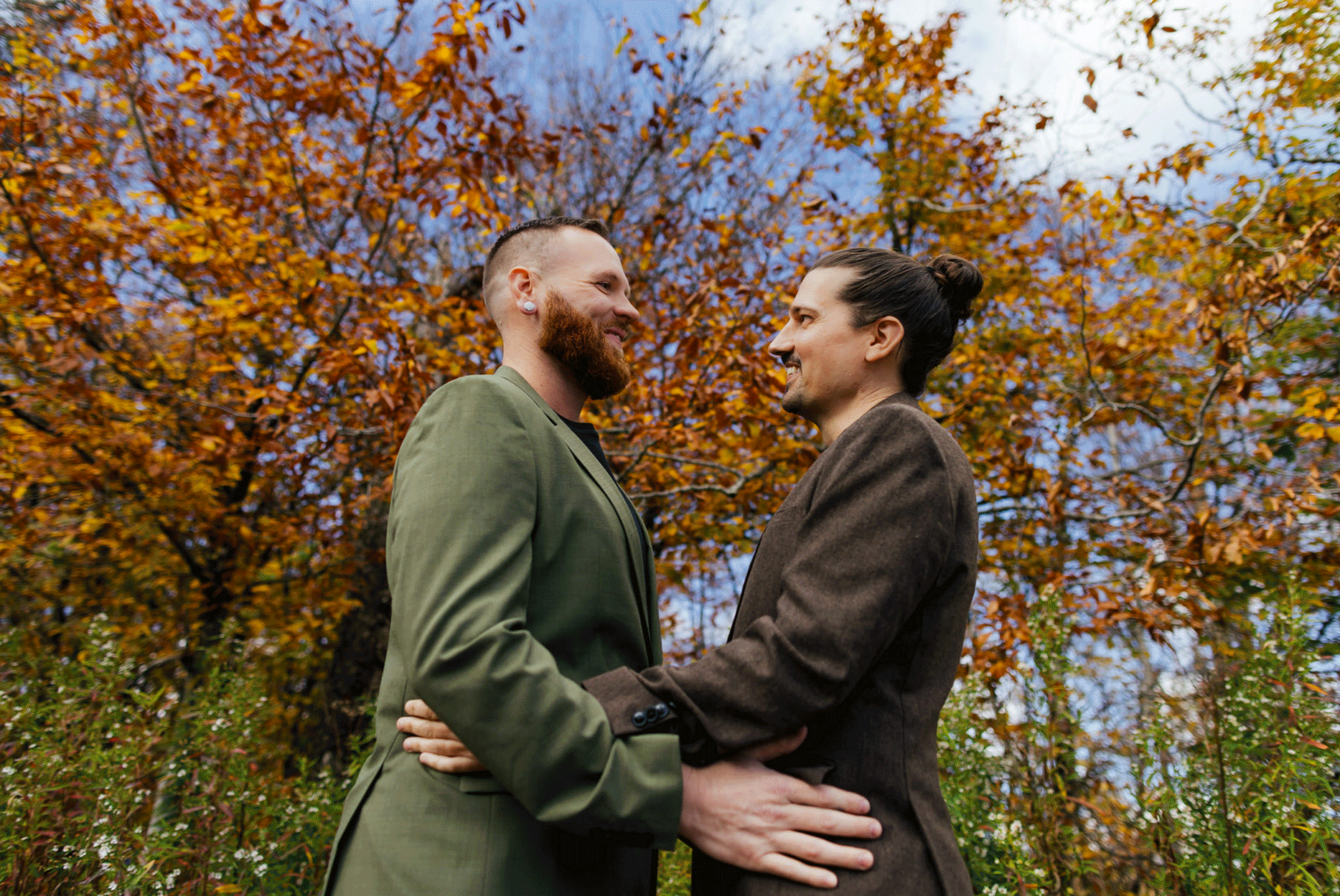 LGBTQ+ Destination Elopement in the fall in Vermont