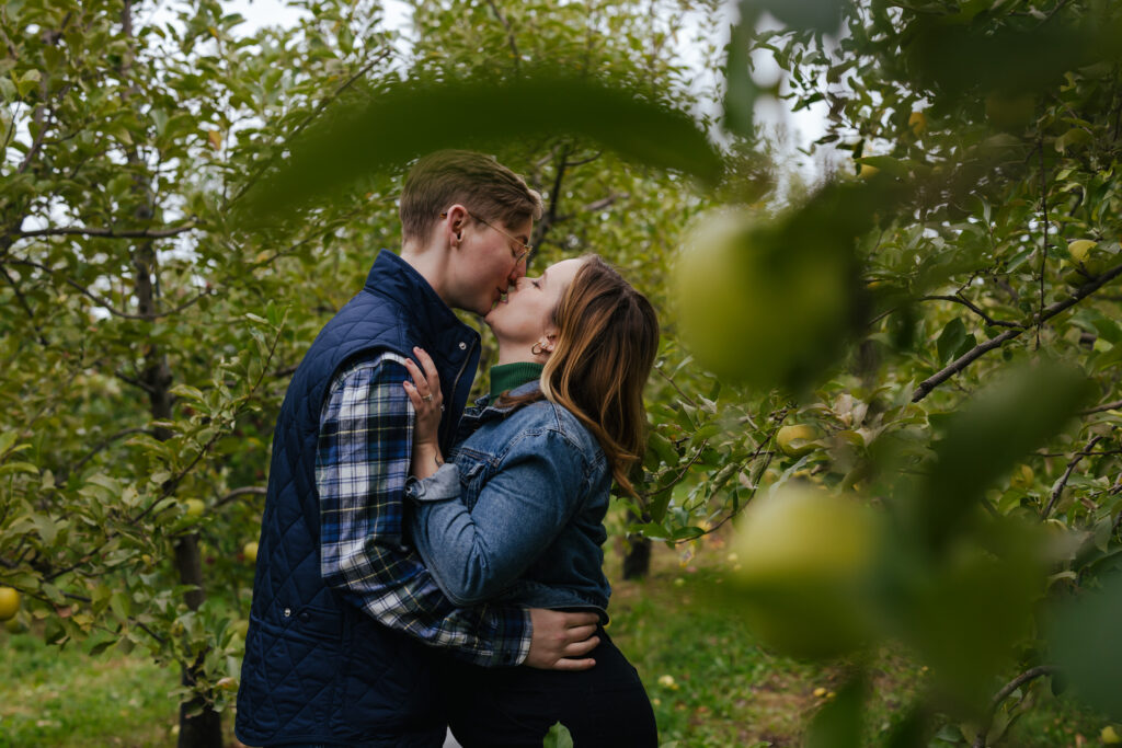 Fall Engagement Photos Apple Picking