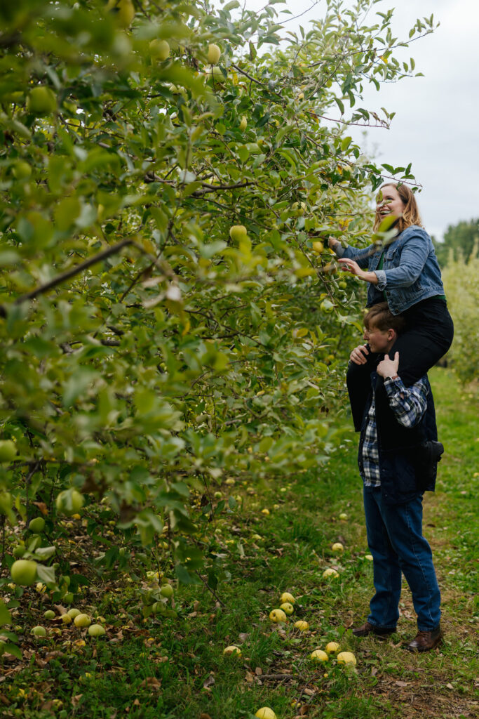 Fall Engagement Photos Apple Picking