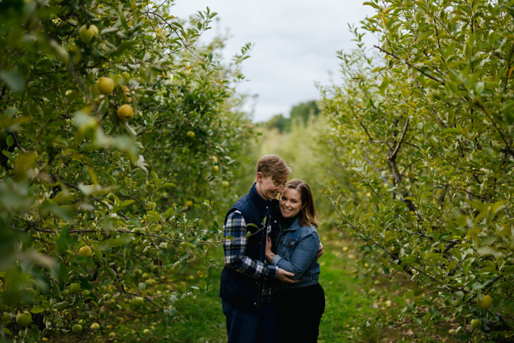 Fall Engagement Photos Apple Picking