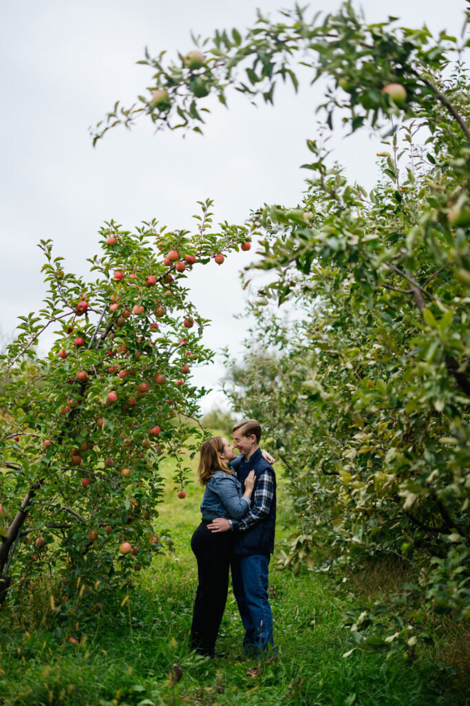 Fall Engagement Photos Apple Picking