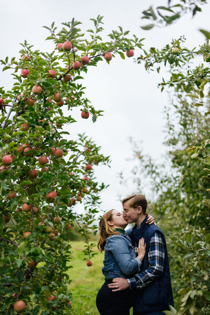 Fall Engagement Photos Apple Picking