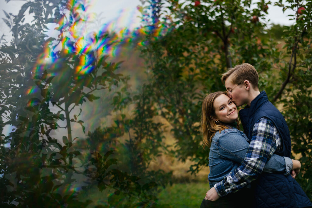 Fall Engagement Photos Apple Picking