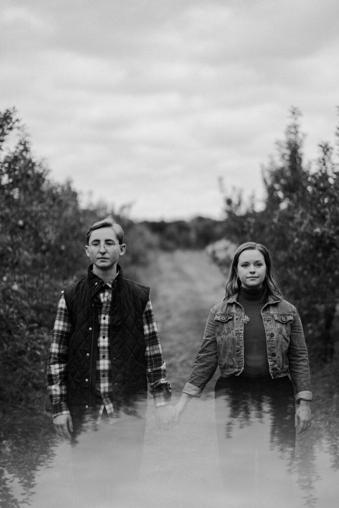 Fall Engagement Photos Apple Picking