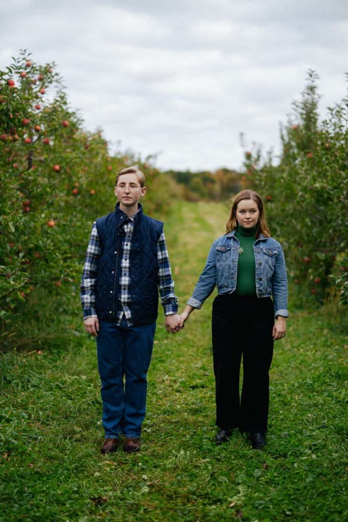Fall Engagement Photos Apple Picking