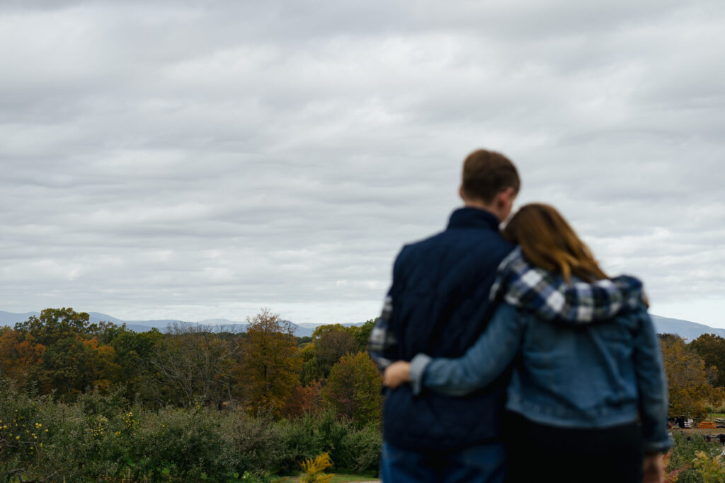 Fall Engagement Photos Apple Picking