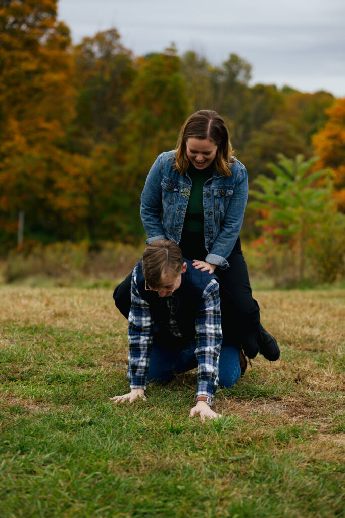 Fall Engagement Photos Apple Picking