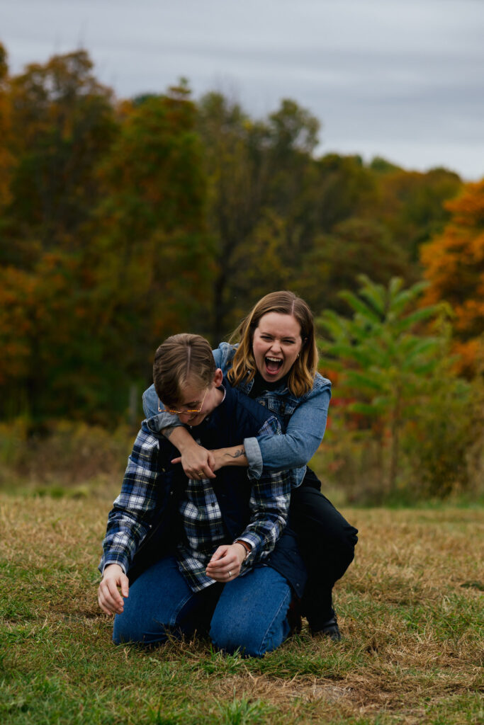 Fall Engagement Photos Apple Picking