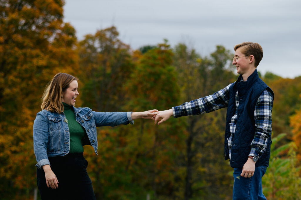 Fall Engagement Photos Apple Picking