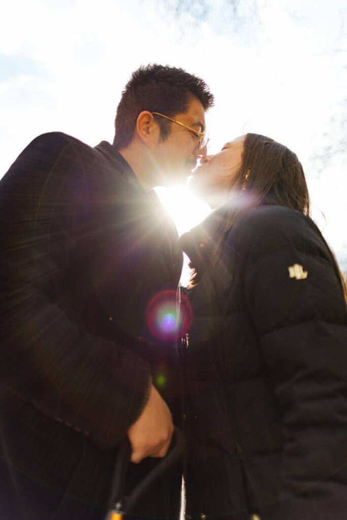 Creative portraits of Engaged Couple in Central Park NYC